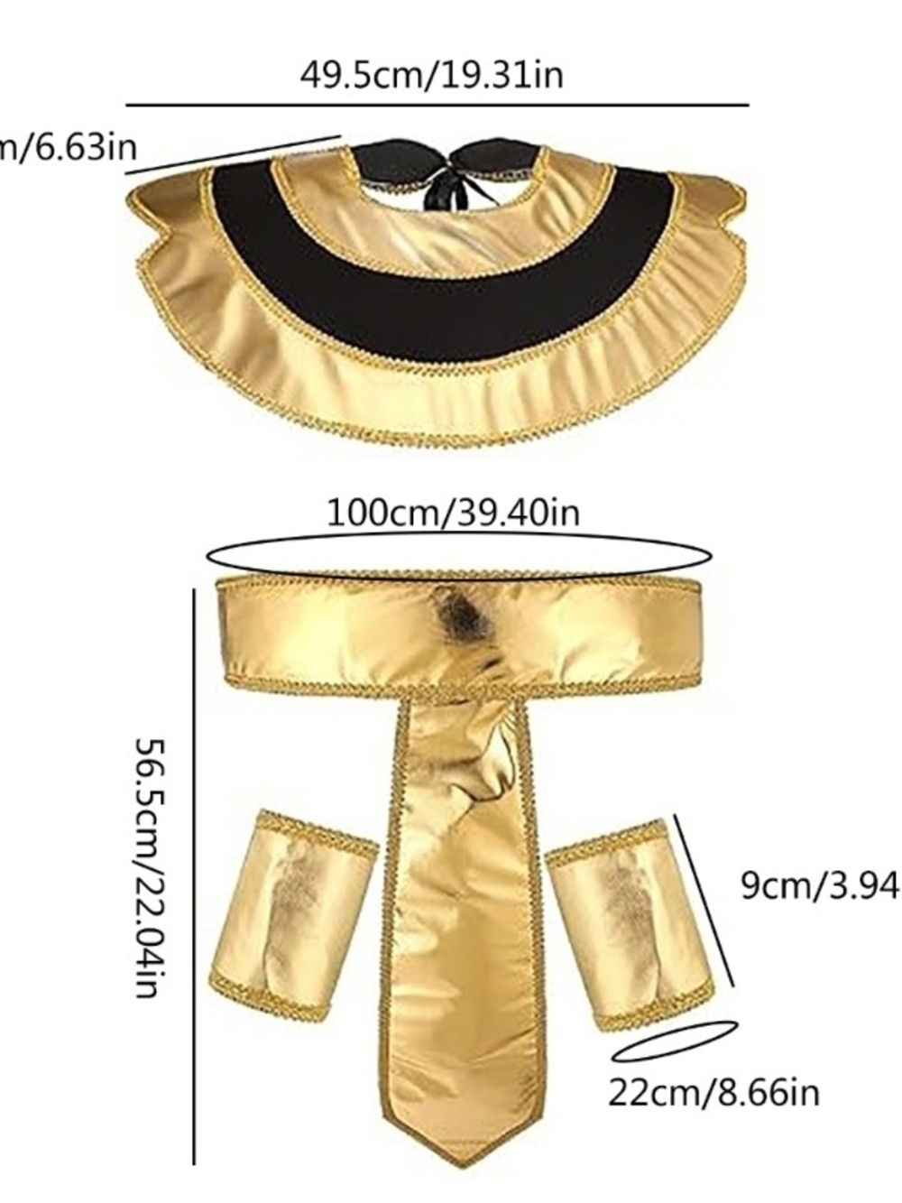 Adult Gold  Egyptian Collar and Accessory Costume Set